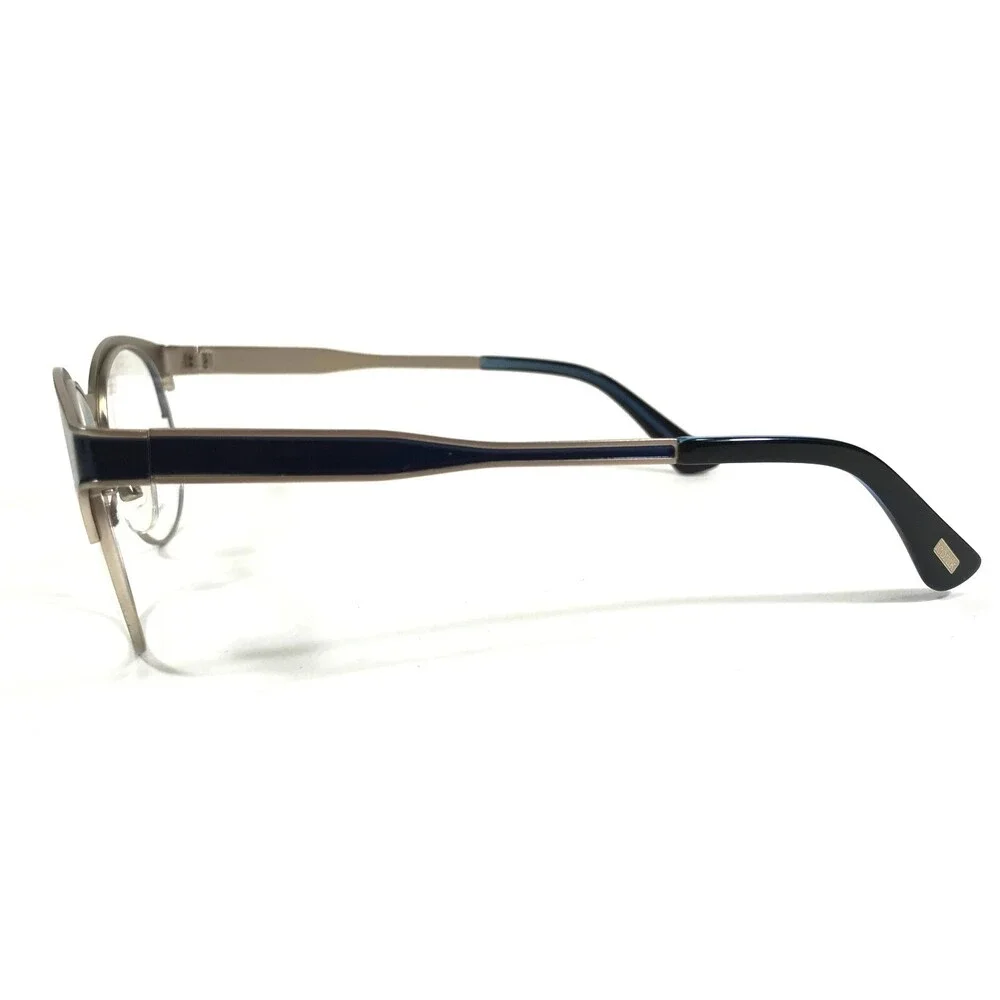 Iconik Eyeglasses Frames Helen C01 Blue Gold Round Full Rim 52-16-140